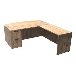 N9NE Classic Laminate Bowfront L-Shape Desk 71″ x 88″ (CLALD1012) installed