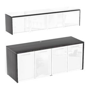 Corp Design Storage Credenza with Wall-Mounted Hutch