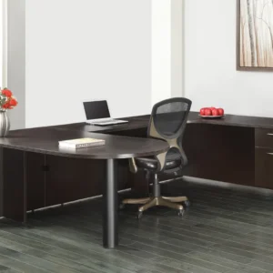 Office Star U Shaped Peninsula Office Desk with Drawers installed