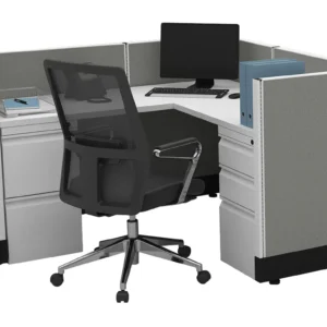 Office Star L Shaped Cubicle Workstation installed