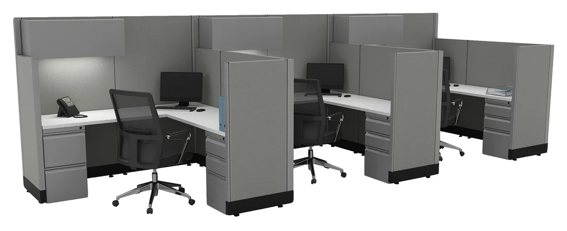 Office Star 3 Person Cubicle Systems installed