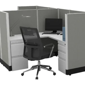 Office Star 2 Person Cubicle with Power installed