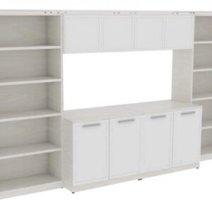 Corp Design Storage Credenza with Bookcases and Hutch