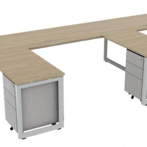 Corp Design 3-Person Desk with Drawers