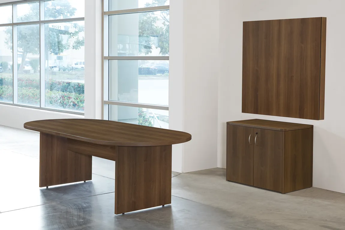 Office Star Conference Table with Storage and Whiteboard installed