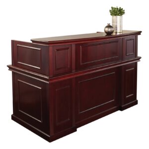Office Star Townsend Cherry Reception Desk, 72″ x 37″ x 45.5″H installed