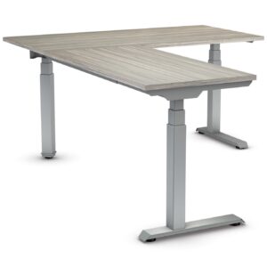 Office Star Ascend II L-Shape 60″ x 78″ 3-Stage Electric Standing Desk installed