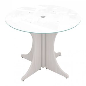 Corp Design Small Round Table with Glass Top