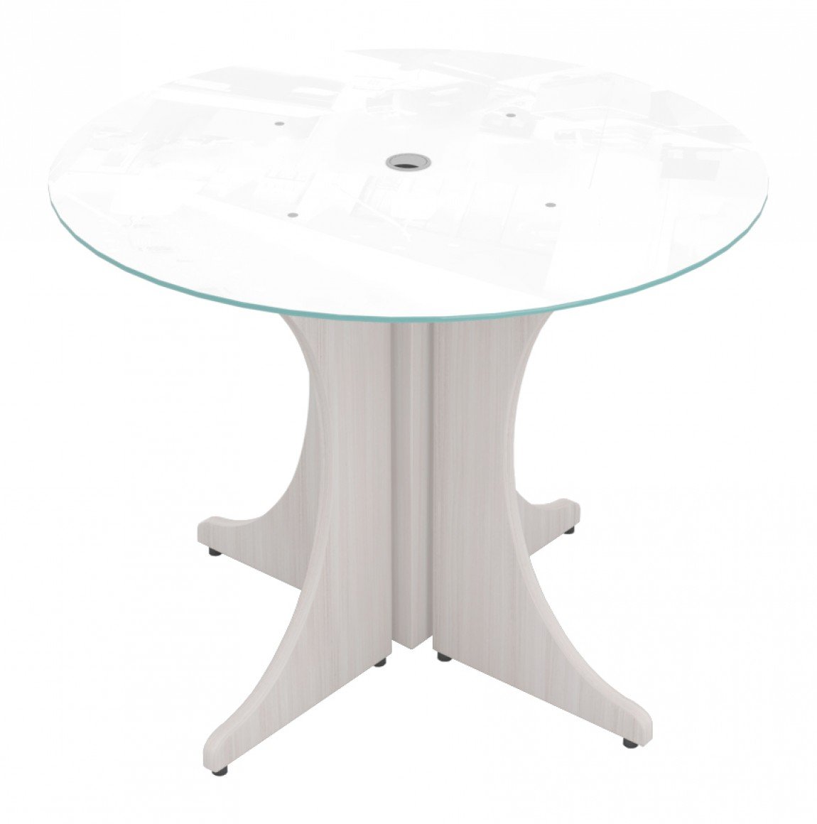 Corp Design Small Round Table with Glass Top