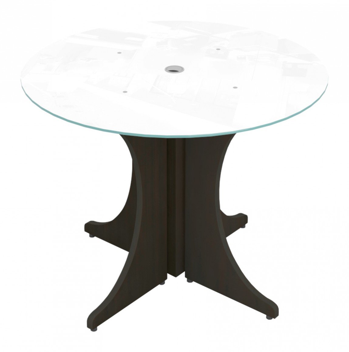 Corp Design Small Round Table with Glass Top - Image 2