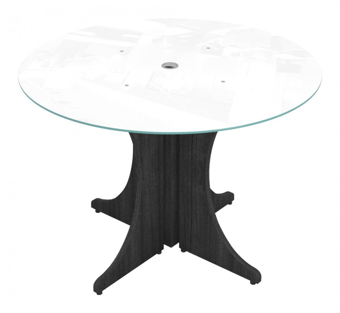 Corp Design Round Conference Table with Glass Top