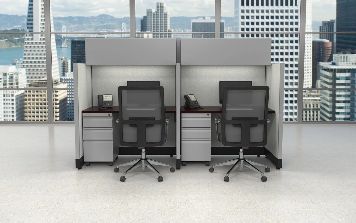 Office Star Call Center Cubicle for Two installed