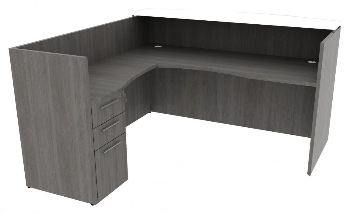 Corp Design L-Shaped Reception Desk with Drawers - Image 2