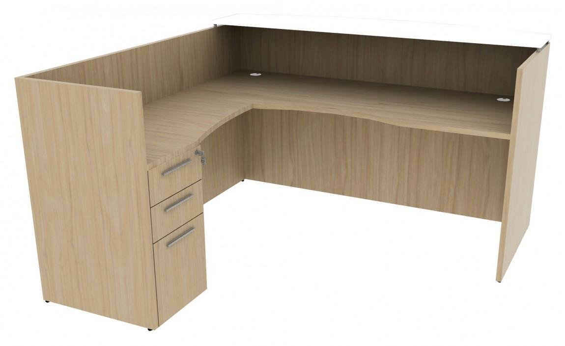 Corp Design L-Shaped Reception Desk with Drawers