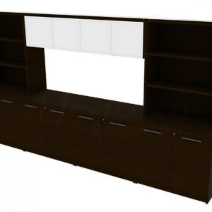 Corp Design Credenza Wall Unit with Bookcases and Hutch