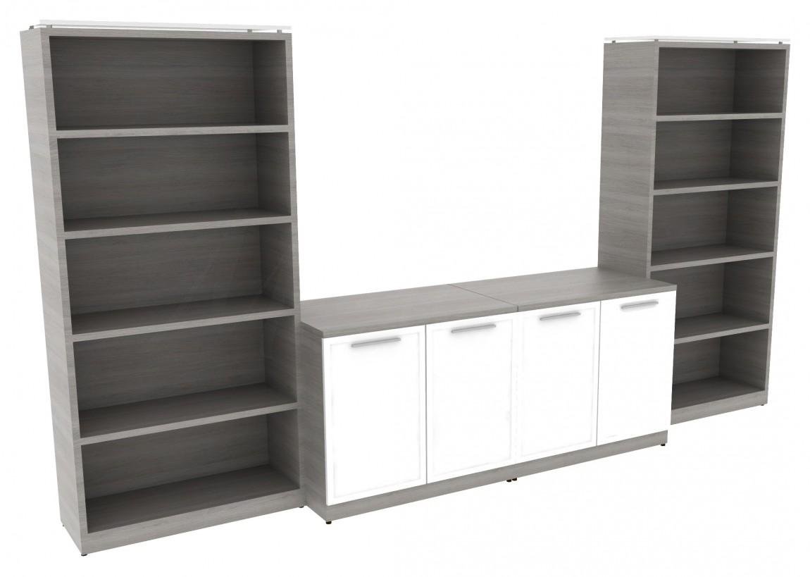Corp Design Storage Cabinet Credenza with Bookcases - Image 2