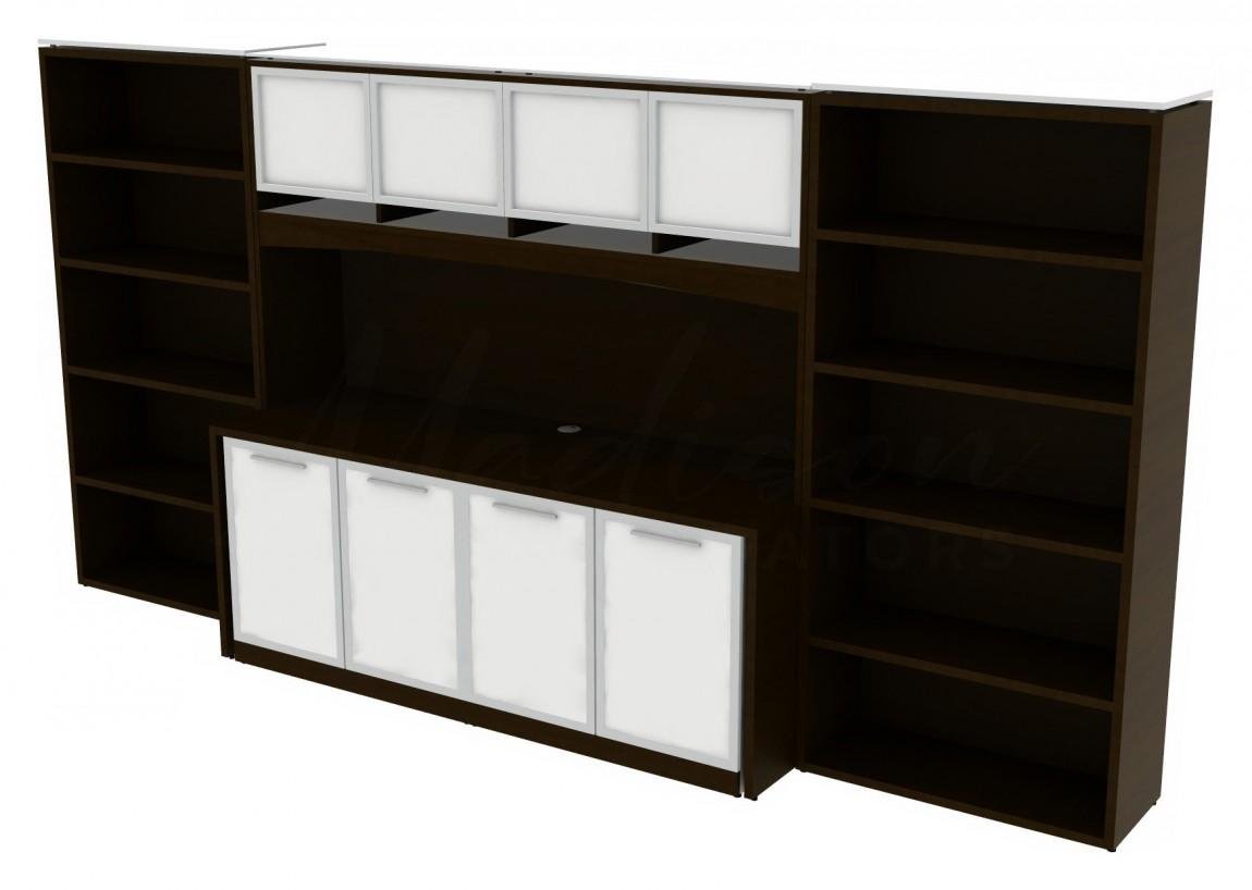 Corp Design Credenza Wall Unit with Hutch and Bookcases - Image 2