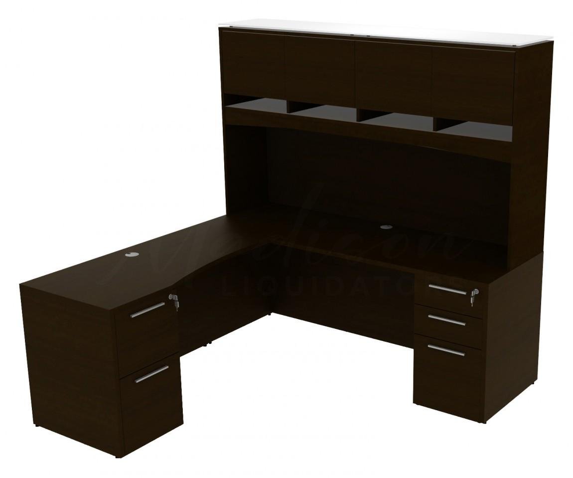 Corp Design L-Shaped Desk with Hutch - Image 2