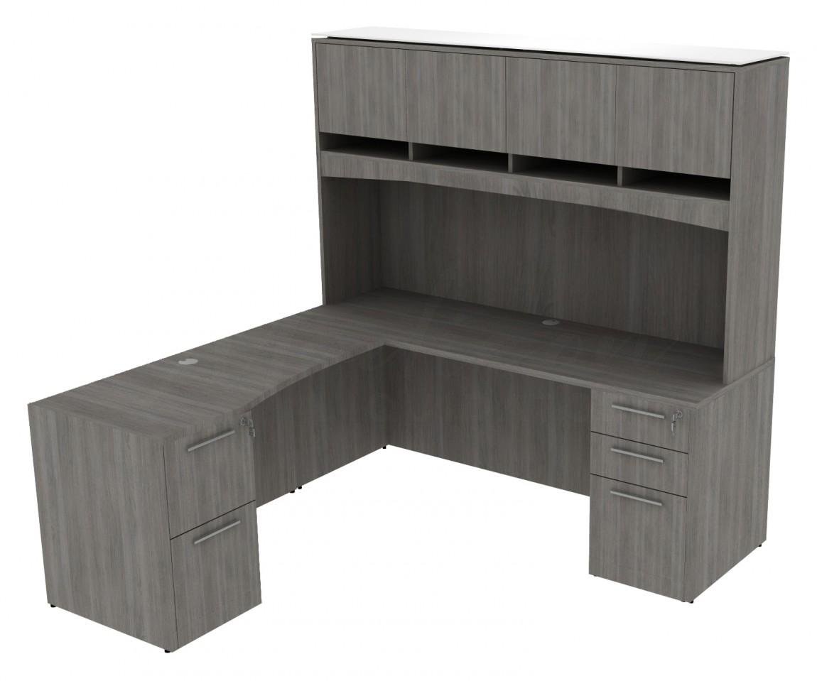 Corp Design L-Shaped Desk with Hutch