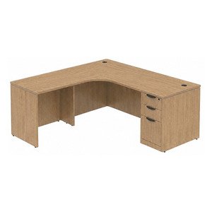 N9NE Classic Laminate Radius L-Shape Desk 71″ x 72″ (CLALD1014) installed