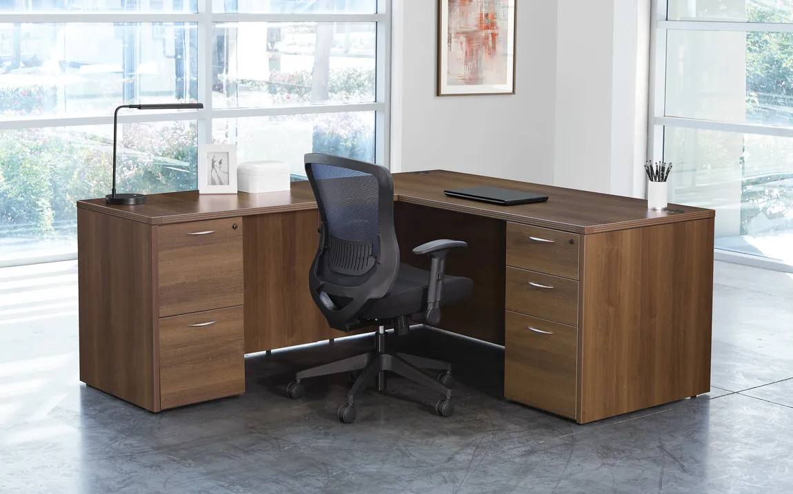 Office Star L Shaped Office Furniture Desk installed
