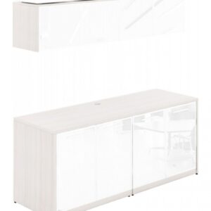 Corp Design Storage Credenza with Wall-Mount Hutch