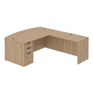 N9NE Classic Laminate Bowfront L-Shape Desk 71″ x 88″ (CLALD1011N) installed