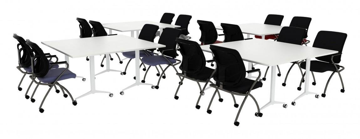 Corp Design Attivo 8-Table Flip-Top Nesting Training Set, 30" x 72"