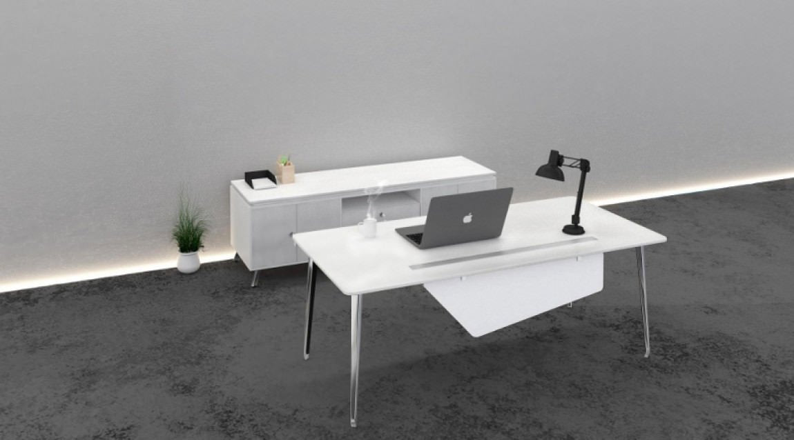 Corp Design OneSuite 78" Knife-Edge Desk with Storage Credenza and Wall Hutch