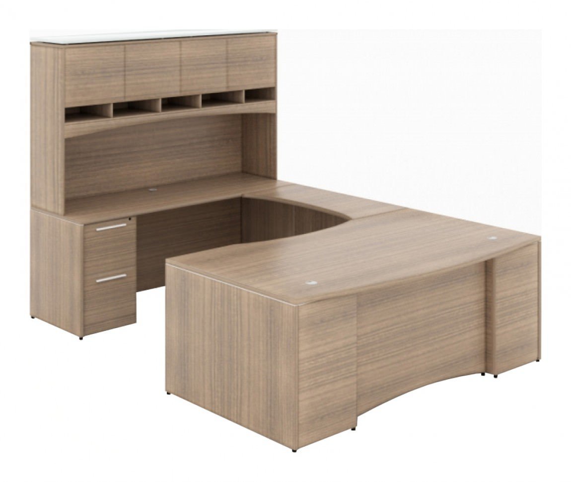 Corp Design Potenza Bow-Front U-Shaped Executive Desk with Hutch