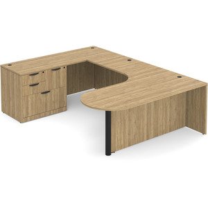 N9NE Classic Laminate Executive Bullet U-Shape Desk 71″ x 101″ (CLAUD1007) installed