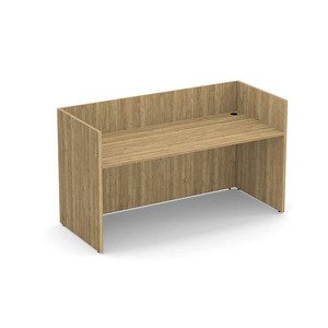 N9NE Classic Laminate Gallery Reception Desk 71″ x 30″ x 41″H (PL169NTT) installed