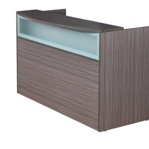 Boss Driftwood Reception Desk with Frosted Plexiglass Front (N369G)