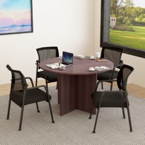 Boss 47" Round Conference Table Set with 4 Pivot-Back Mesh Chairs (GROUP123-A)