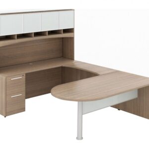 Corp Design U-Shaped Peninsula Desk with Hutch