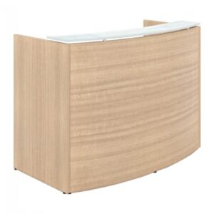 Corp Design Curved Reception Desk with Glass Transaction Counter