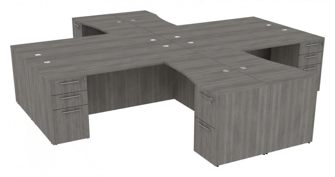 Corp Design 4-Person Desk with Drawers