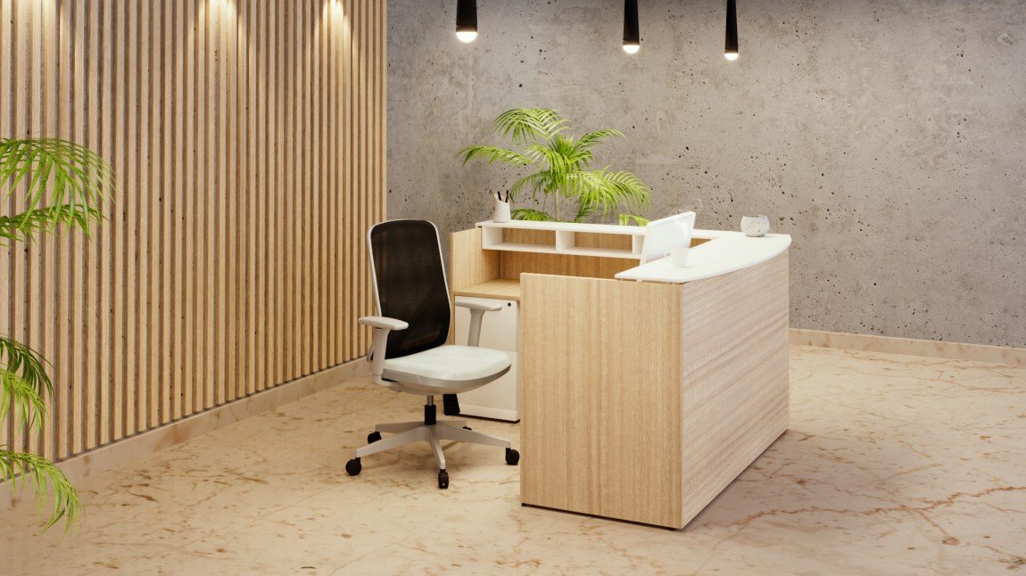 Corp Design Modern L-Shaped Reception Desk - Image 2