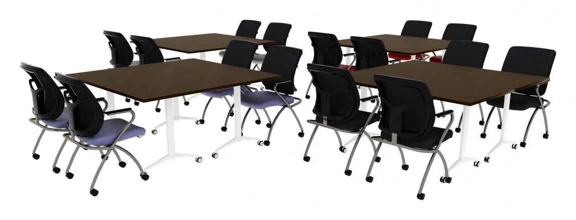 Corp Design Square Flip-Top Nesting Training Table Set - Image 2