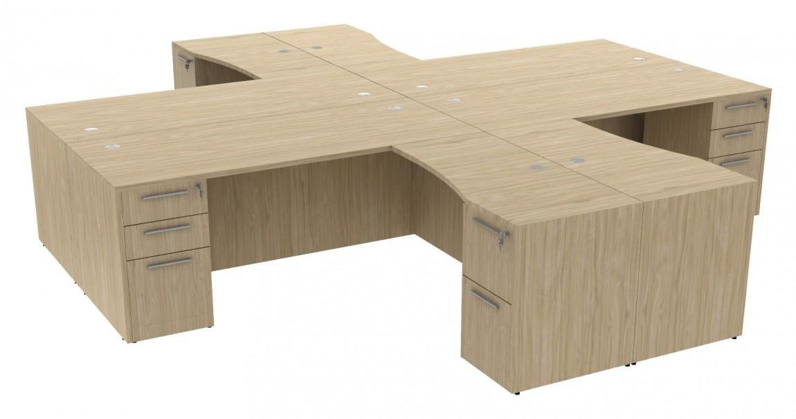 Corp Design 4-Person Desk with Drawers - Image 2
