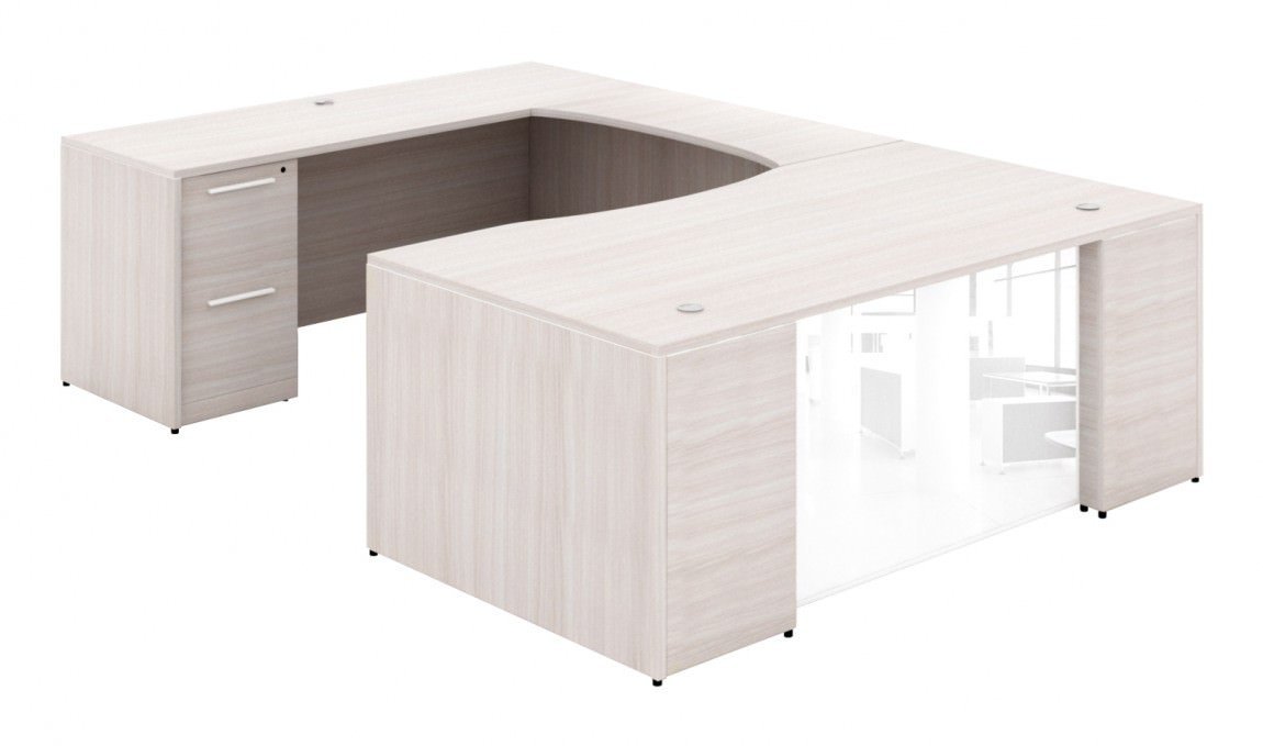 Corp Design U-Shaped Desk with Glass Modesty Panel - Image 2