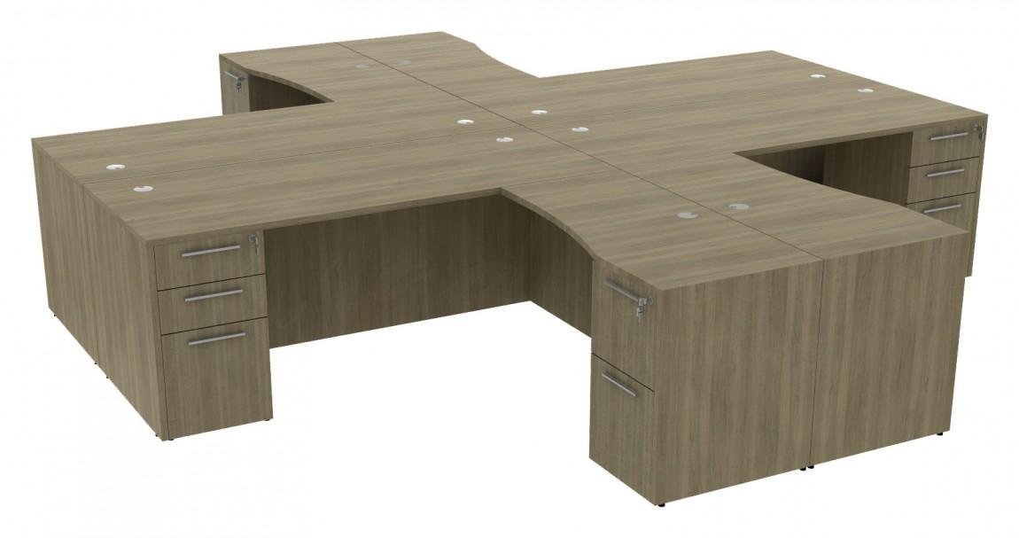 Corp Design 4-Person Desk with Drawers - Image 3