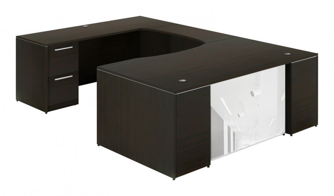 Corp Design U-Shaped Desk with Glass Modesty Panel - Image 3