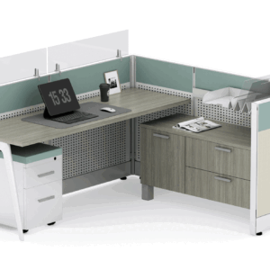 Friant Novo FH-1000 Single 6′ x 6′ Cubicle Workstation Typical installed