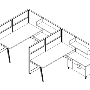 Friant Novo FH-2018 Two-Person 6′ x 6′ Cubicle Cluster installed