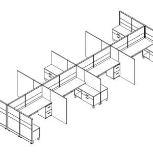 Friant Novo FH-8009 Eight-Person Cubicle Cluster installed