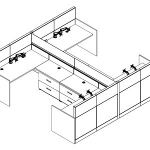 Friant Interra FI-4020 Four-Person Cubicle Cluster installed