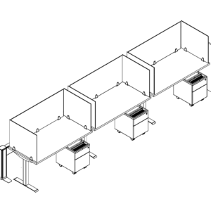 Friant My-Hite FMH-3003 3-Person Sit-Stand Bench, 2.5′ x 4.5′ Desks installed