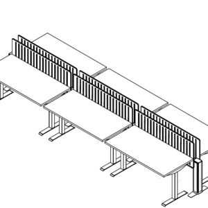 Friant My-Hite FMH-6011 Six-Person Standing Desk Bench, 5′ x 2.5′ installed