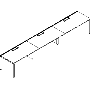 Friant Verity 3-Person Open-Plan Benching Workstations (FV-3000 to FV-3002) installed
